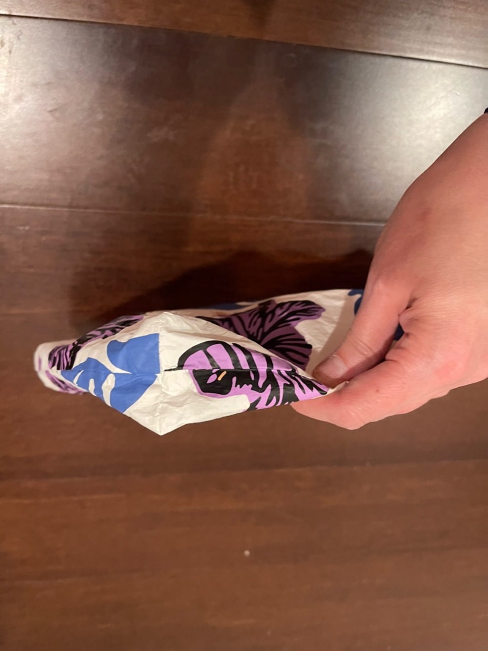 aloha collection floral print zipper pouch purple design - Picture 4 of 12